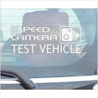 Speed Camera Test Vehicle-Car Window Sticker-Fun,Self Adhesive Vinyl Sign for Truck,Van,Vehicle 